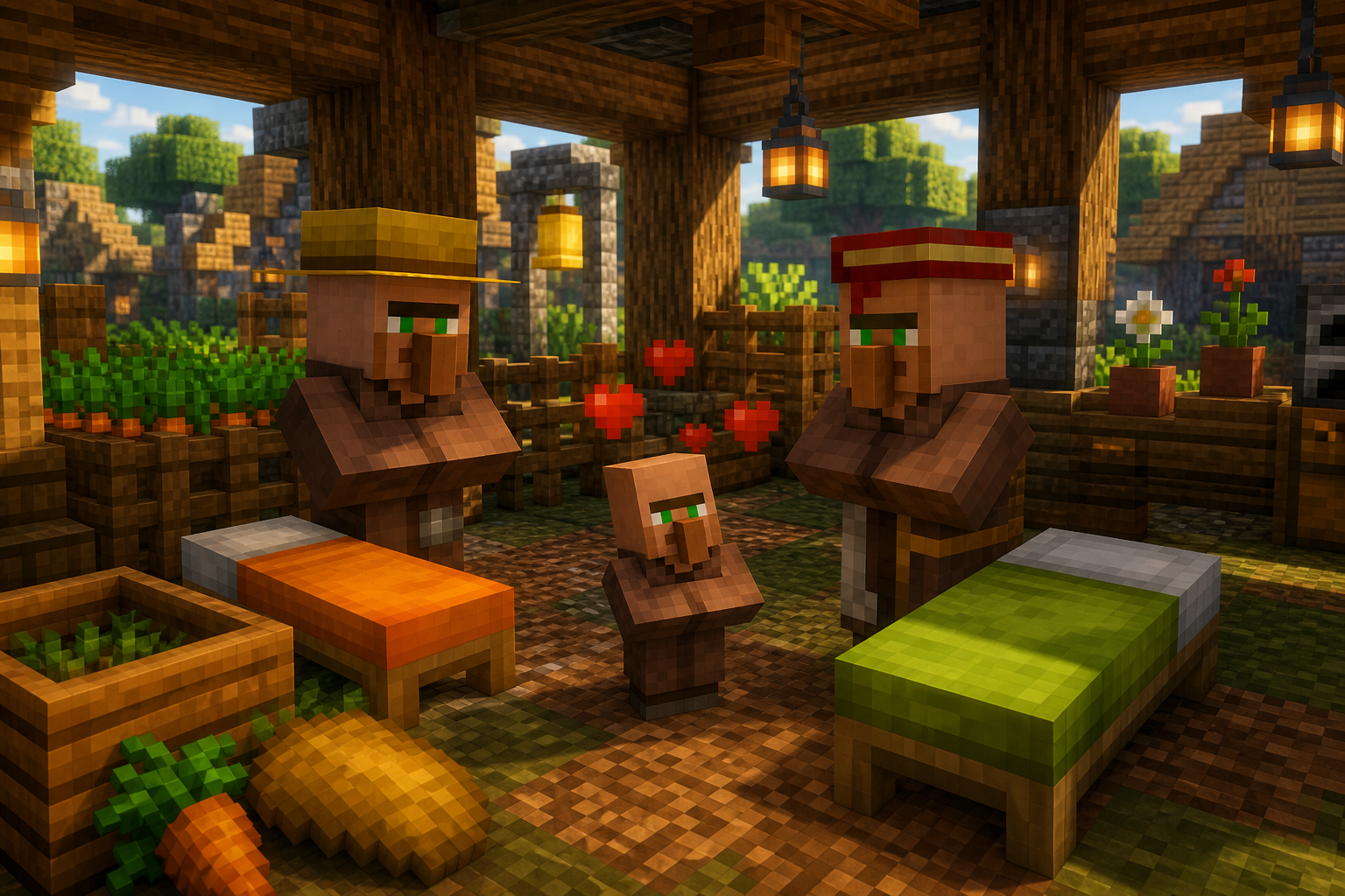 En este momento estás viendo Como criar aldeanos en Minecraft: camas, comida y granja basica