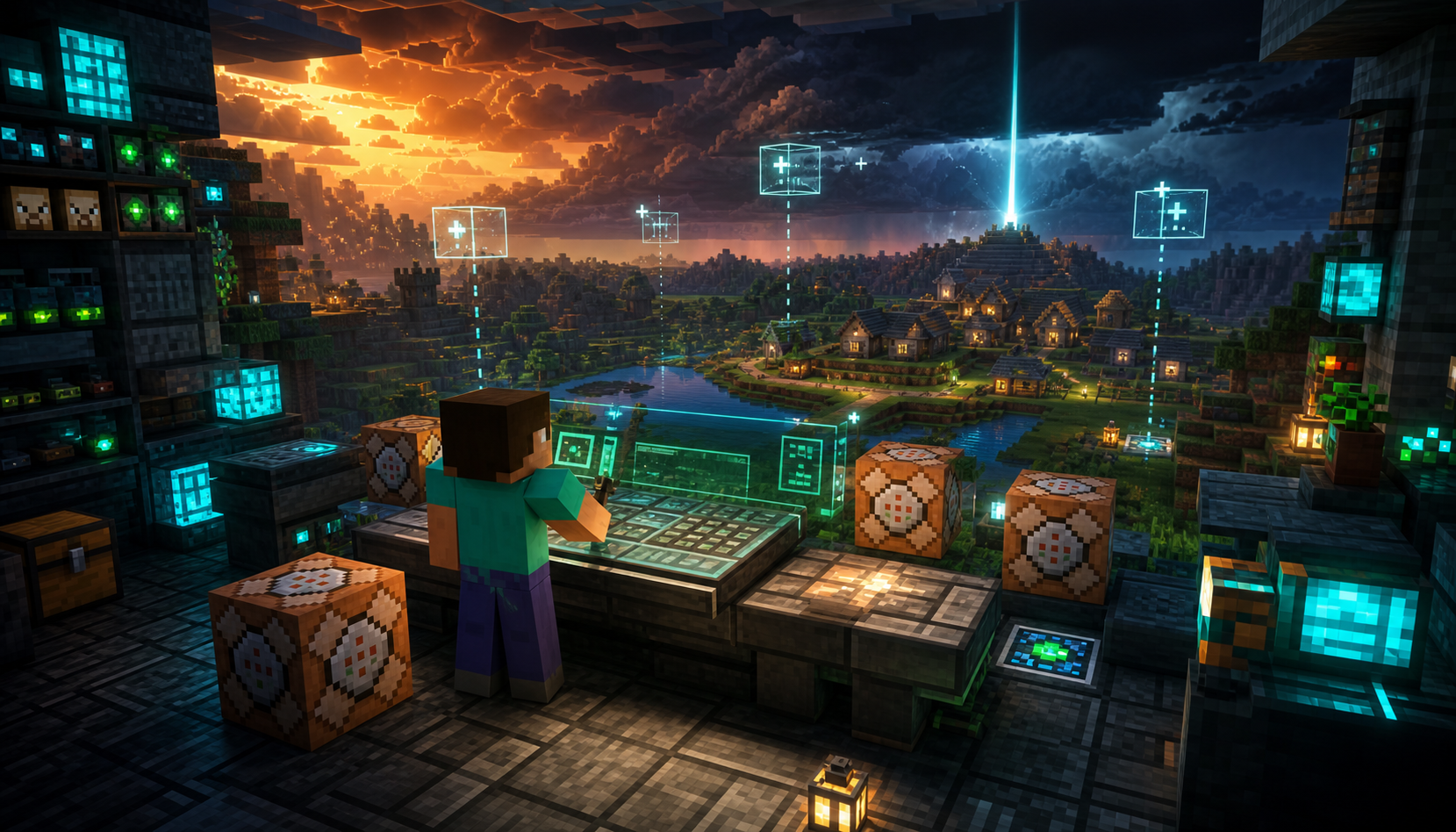 En este momento estás viendo Comandos de Minecraft: guia definitiva con /tp, /locate, /give y ejemplos utiles