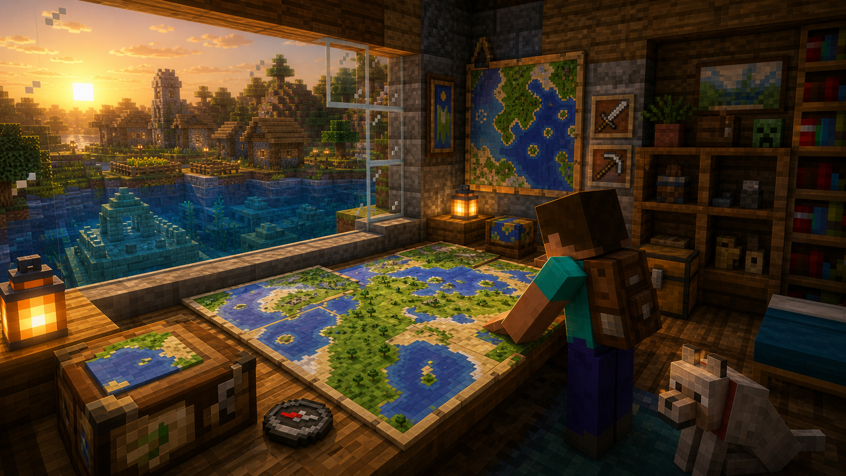 En este momento estás viendo Mesa de cartografia en Minecraft: crafteo, ampliar mapas y copiarlos