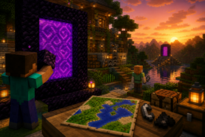 Lee más sobre el artículo Portal al Nether en Minecraft: medidas, obsidiana y como enlazar coordenadas