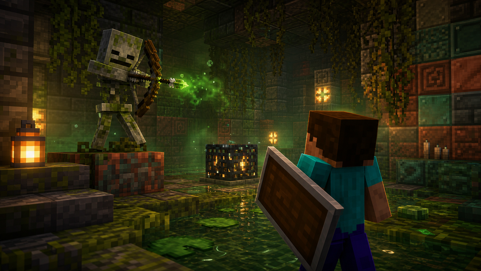 En este momento estás viendo Bogged en Minecraft: donde aparece, drops y diferencias con esqueletos