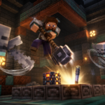 Ilustracion estilo Minecraft para Maza en Minecraft: como conseguir el Heavy Core, crafteo y encantamientos