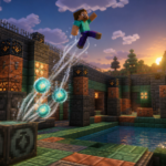 Ilustracion estilo Minecraft para Wind Charge en Minecraft: usos, crafteo y trucos de movimiento