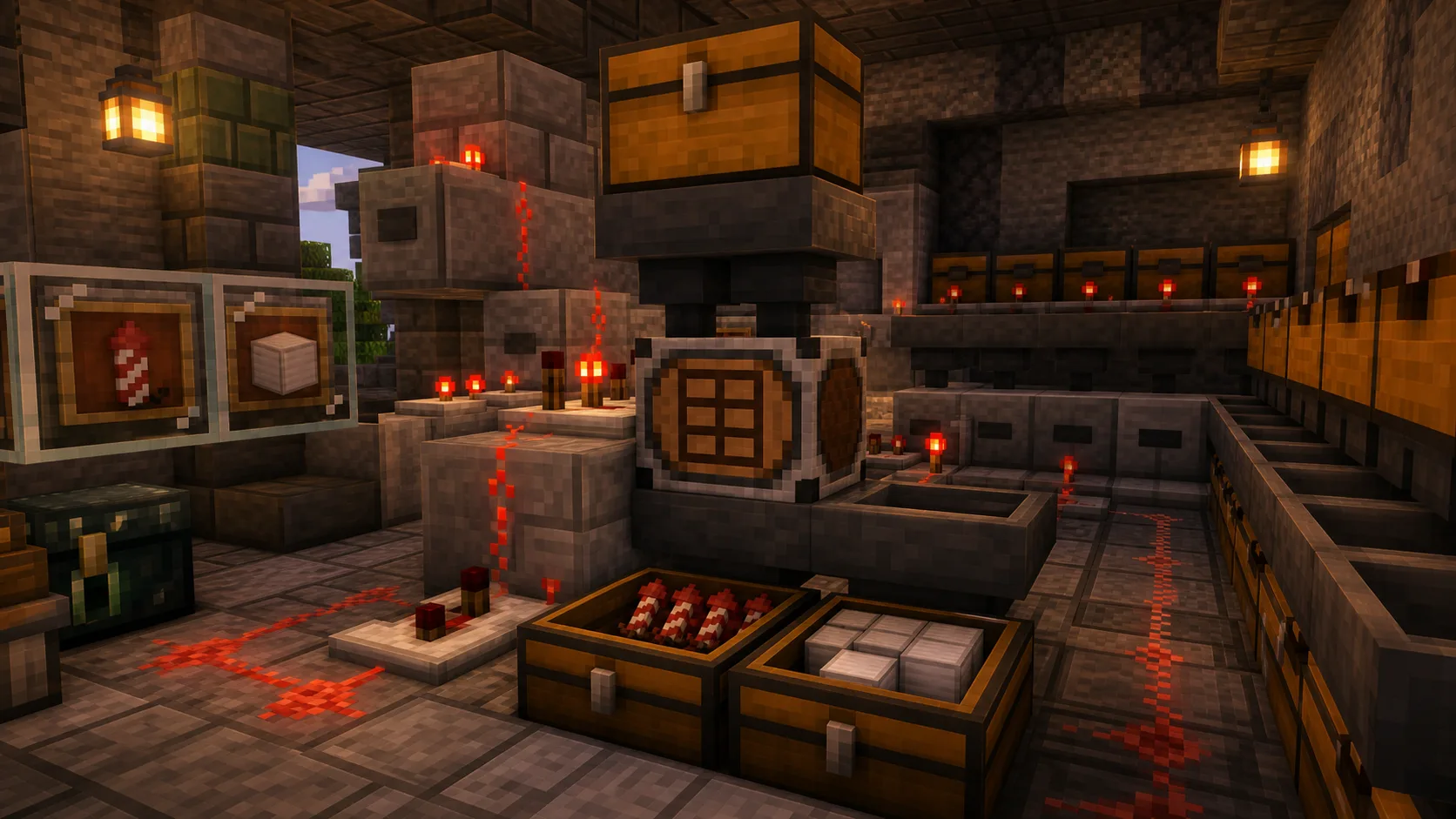 Ilustracion estilo Minecraft para Crafter en Minecraft: autocrafteo con redstone y ejemplos faciles