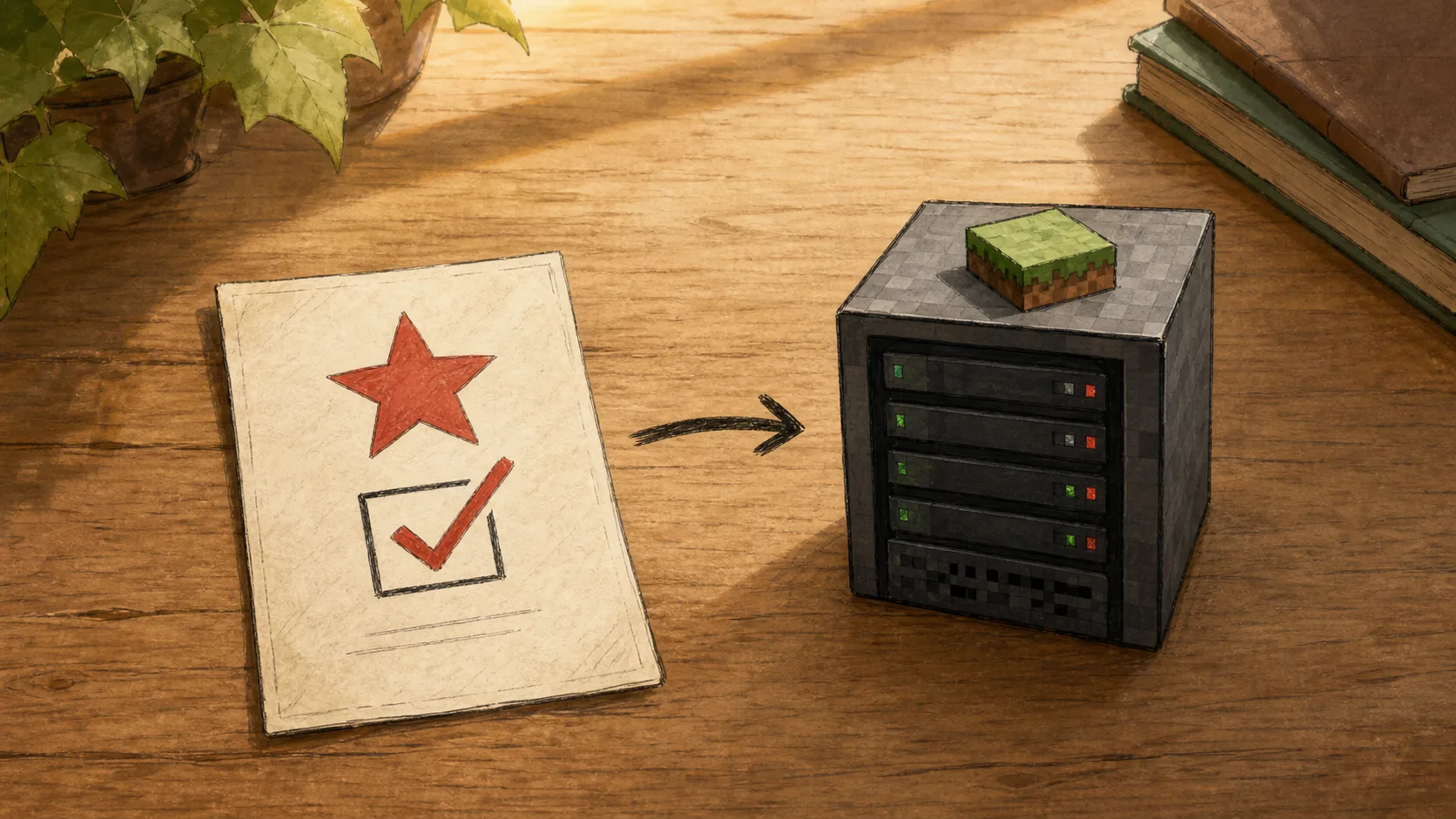 Papeleta de voto conectada a un servidor de Minecraft
