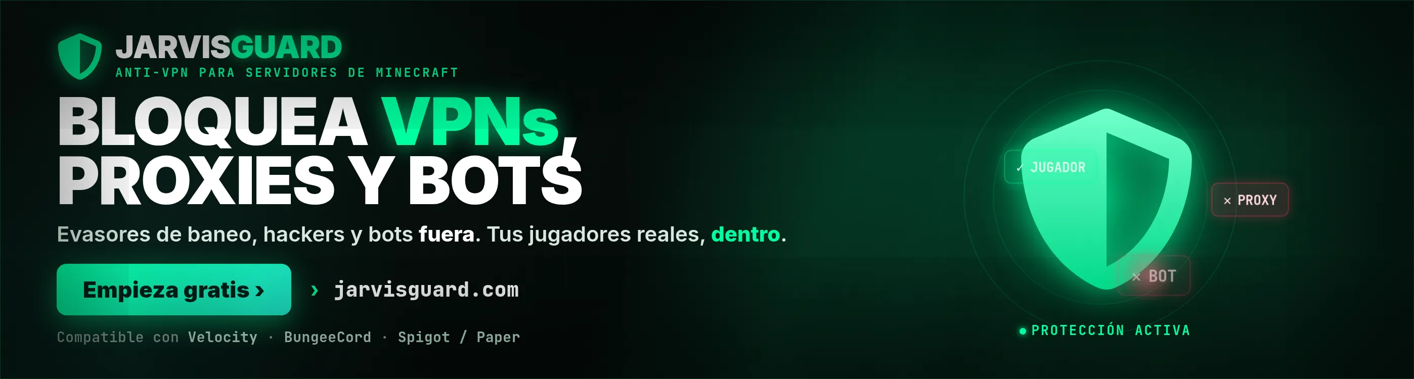 Protección anti VPN para servidores de Minecraft